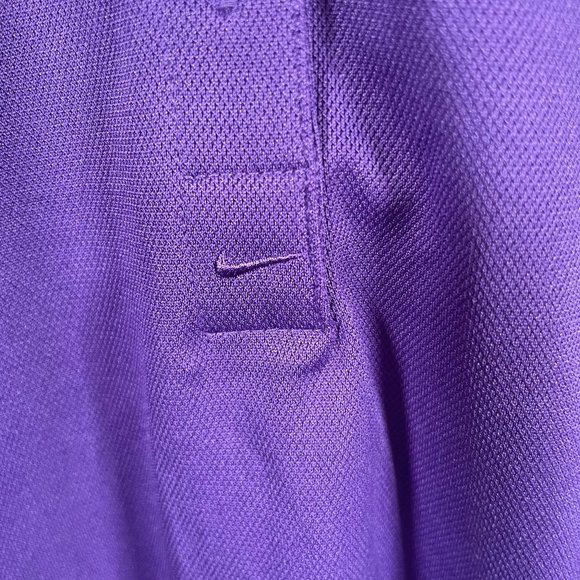 Nike Golf Dri-FIT Pique Polo Shirt Womens Small Purple SS Button New NWT - Picture 2 of 5